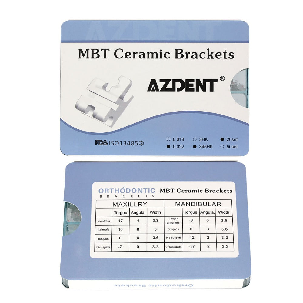 Керамические брекеты AZDENT MBT .022 345 крючков 400 шт./коробка