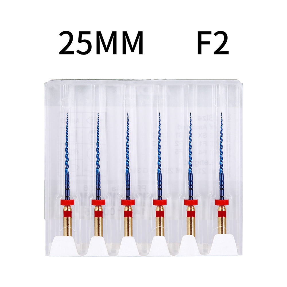 AZDENT Dental NITI Rotary Engine Files Heat Activated 25mm F2 6pcs/Pk