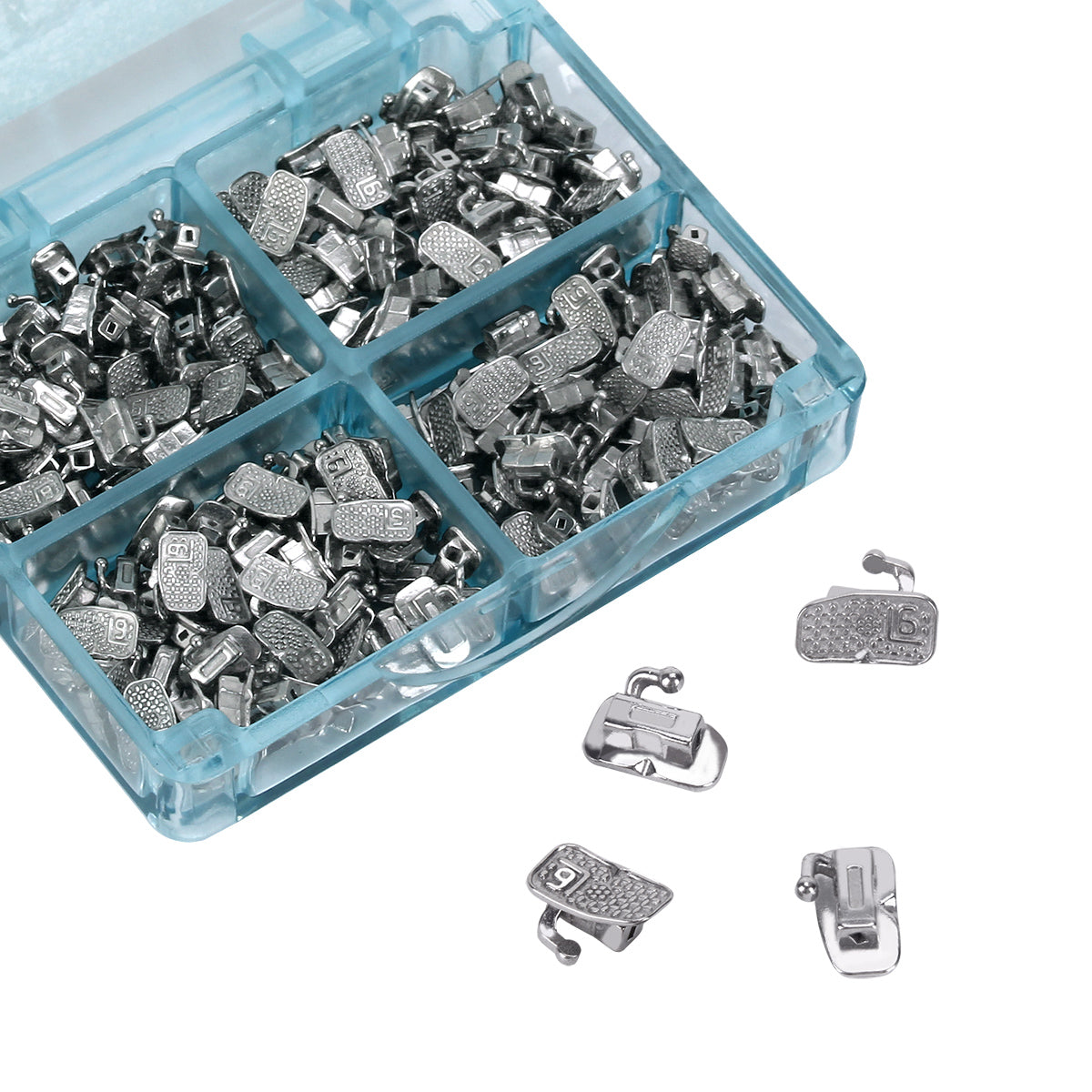 Tubo bucal AZDENT para primer molar, monobloque cementable, no convertible, Roth 0.018, 50 juegos/caja