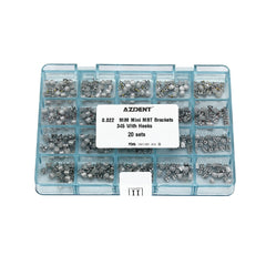 AZDENT стоматологические сетчатые металлические скобки Mini MBT .022 крючки на 345 400 шт./коробка