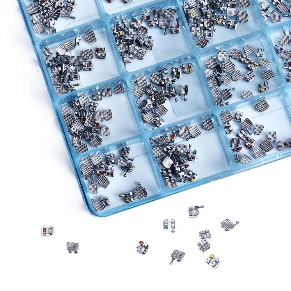 AZDENT Dental Mini Metal Brackets Monoblock Roth .022/.018 Hooks on 345 20 Sets/Box