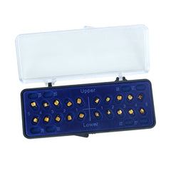 AZDENT Dental Metal Brackets Mini Roth/MBT 0.022 Hooks on 345 Gold Color 20pcs/Box