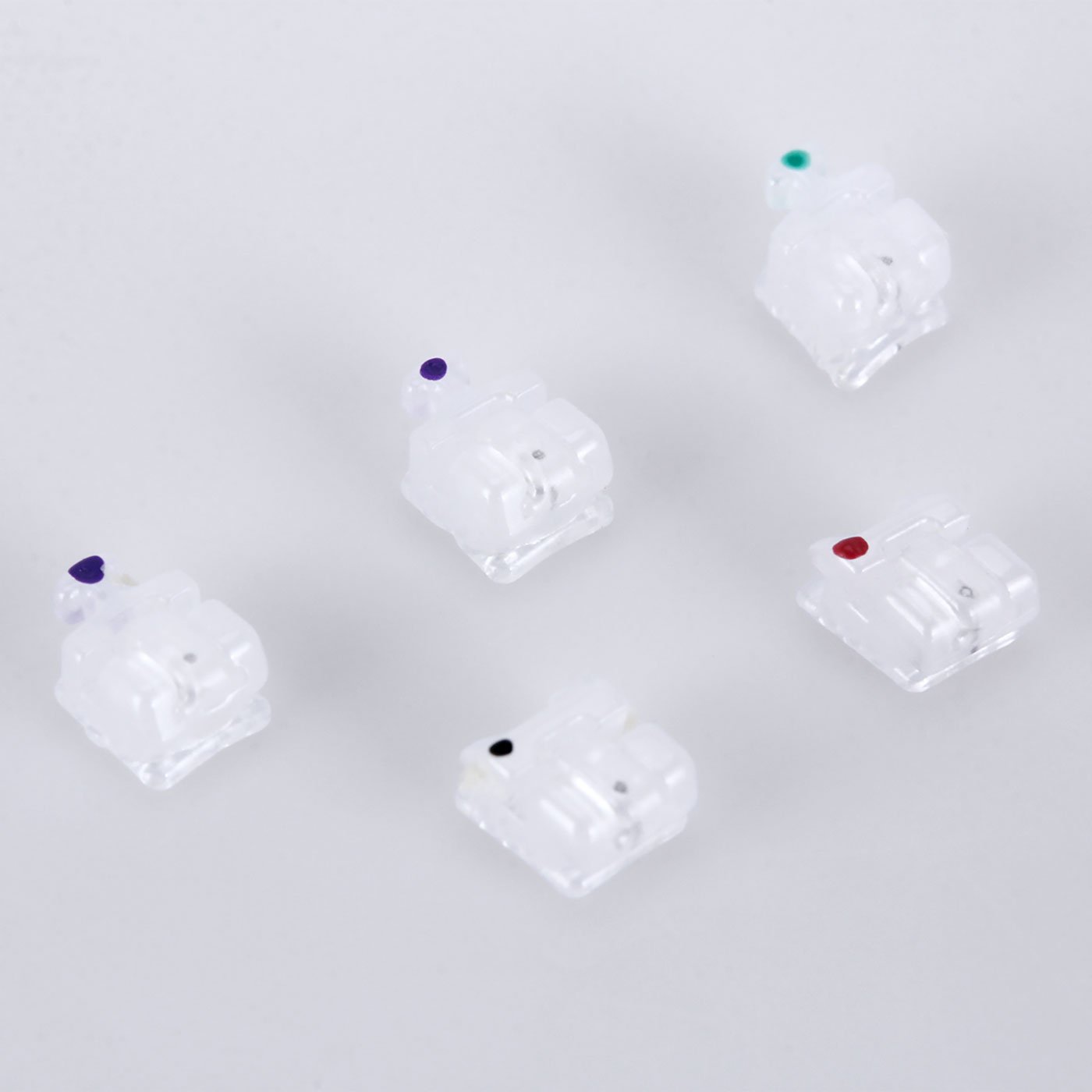 AZDENT Dental Self-ligating Ceramic Bracket Roth/MBT 0.022 Hooks on 345 20pcs/Box