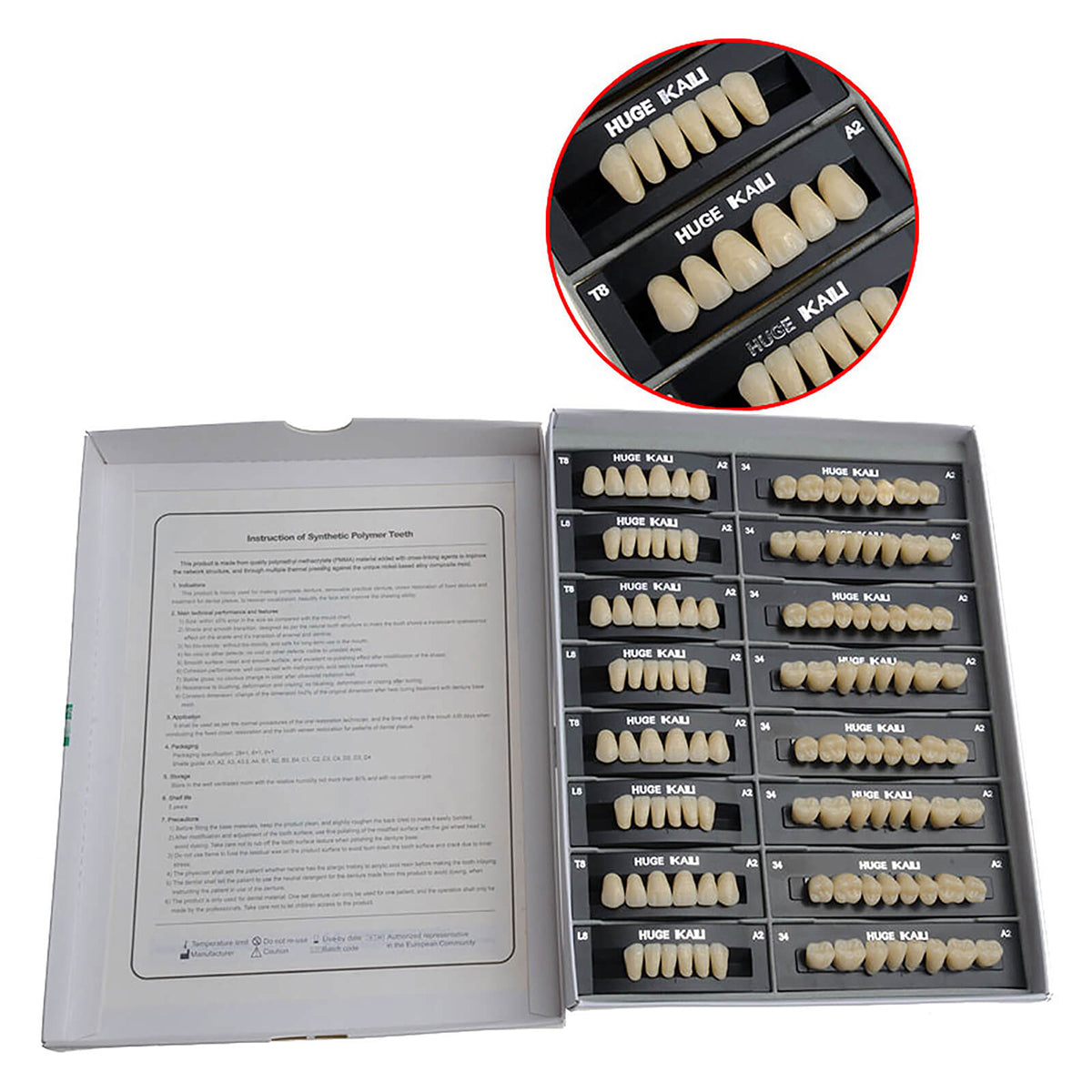 Dental Synthetic Polymer Teeth Resin Denture A1/A2/A3 28 Teeth/Set