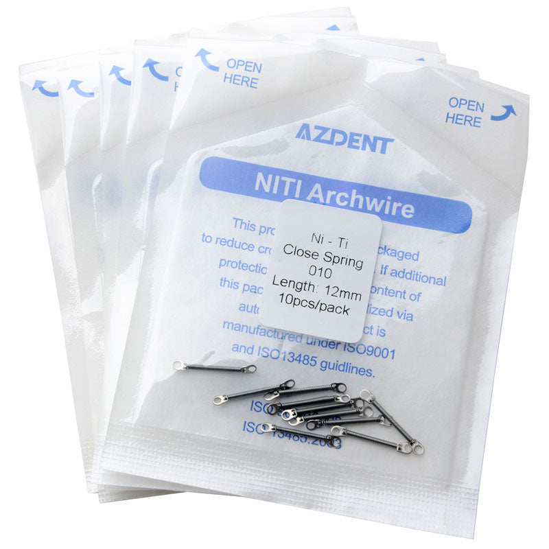 AZDENT Dental Orthodontic Accessory Closed Coil Spring 0.010 12mm 10pcs/Bag