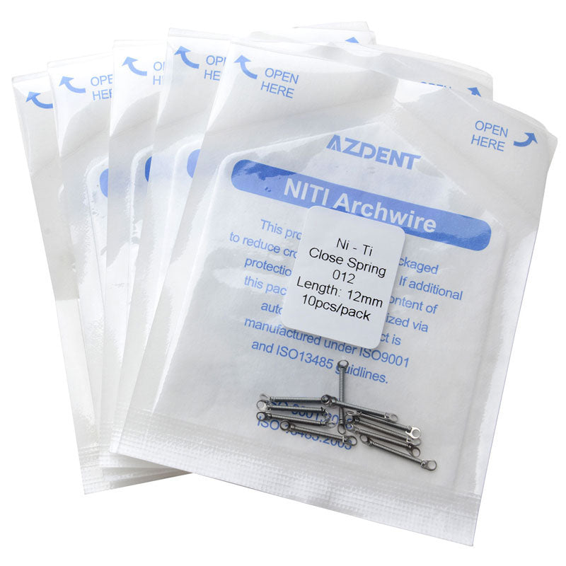 AZDENT Dental Orthodontic Accessory Closed Coil Spring 0.012 12mm 10pcs/Bag