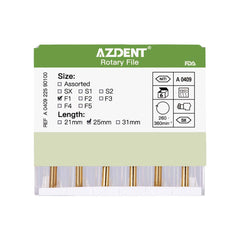 AZDENT Dental NITI Rotary Engine Files Heat Activated 25mm F1 6pcs/Pk