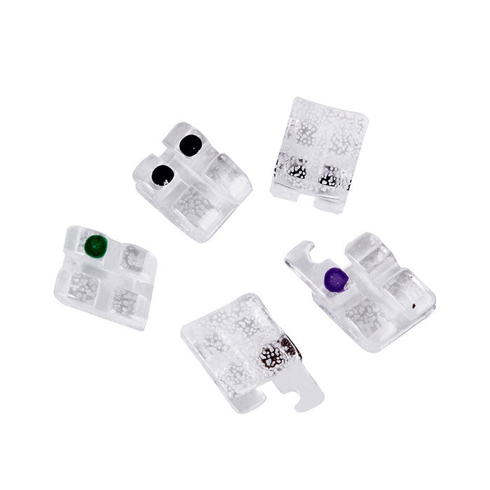 Dental Ceramic Bracket Monocrystalline Sapphire Roth 0.022 Hooks on 3 20pcs/Box