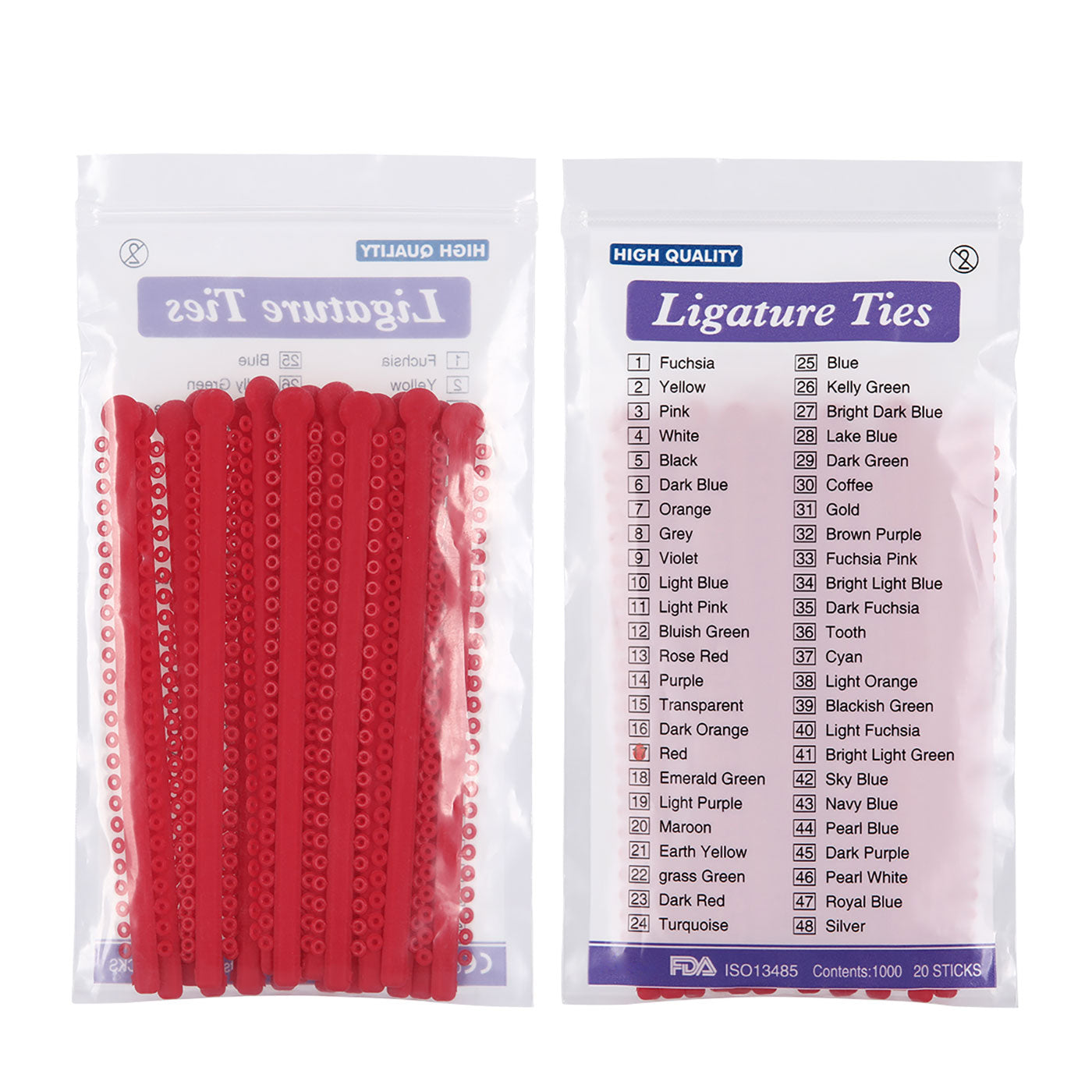AZDENT Dental Orthodontic Elastic Ligature Ties 7 Colors