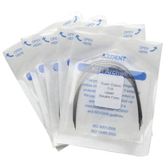 Arco de alambre AZDENT NiTi superelástico cuadrado redondo de 0,018 mm superior, 10 unidades/paquete