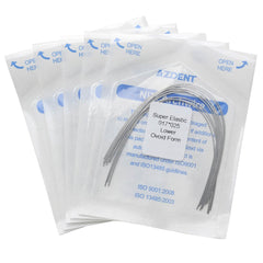Arco de alambre AZDENT Niti Super Elastic Ovoide Rectangular 0,017 x 0,025 Inferior 10 piezas/paquete