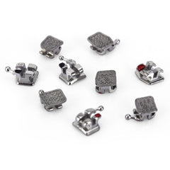Стоматологические металлические брекеты AZDENT MIM Monoblock Mini Roth/MBT .022 крючки на 345 20 шт./коробка