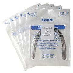 Arco de alambre AZDENT de acero inoxidable, forma ovalada, rectangular, 0,017 x 0,022, inferior, 10 unidades/paquete