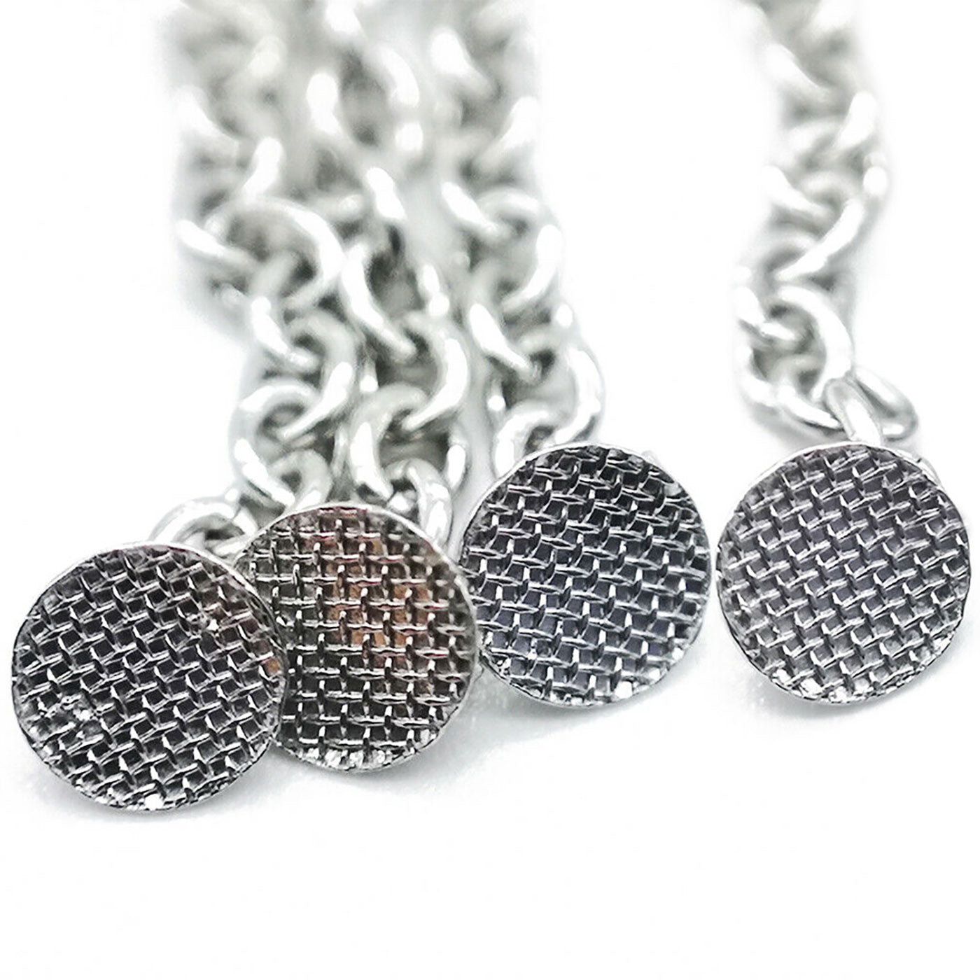 AZDENT Dental Traction Button Chain Silver Round 2/Bag