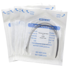AZDENT Thermal Active NiTi Arch Wire Ovoid Form Round 0.012 Lower 10pcs/Pack
