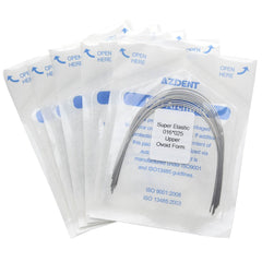 Arco de alambre AZDENT Niti Super Elastic, forma ovoide, rectangular, 0,016 x 0,025, superior, 10 unidades/paquete
