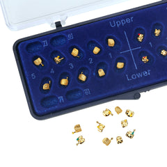 AZDENT Dental Metal Brackets Mini Roth/MBT 0.022 Hooks on 345 Gold Color 20pcs/Box
