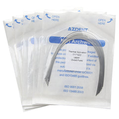 AZDENT Thermal Active NiTi Archwire Ovoid Form Rectangular 0.017 x 0.022 Upper 10pcs/Pack