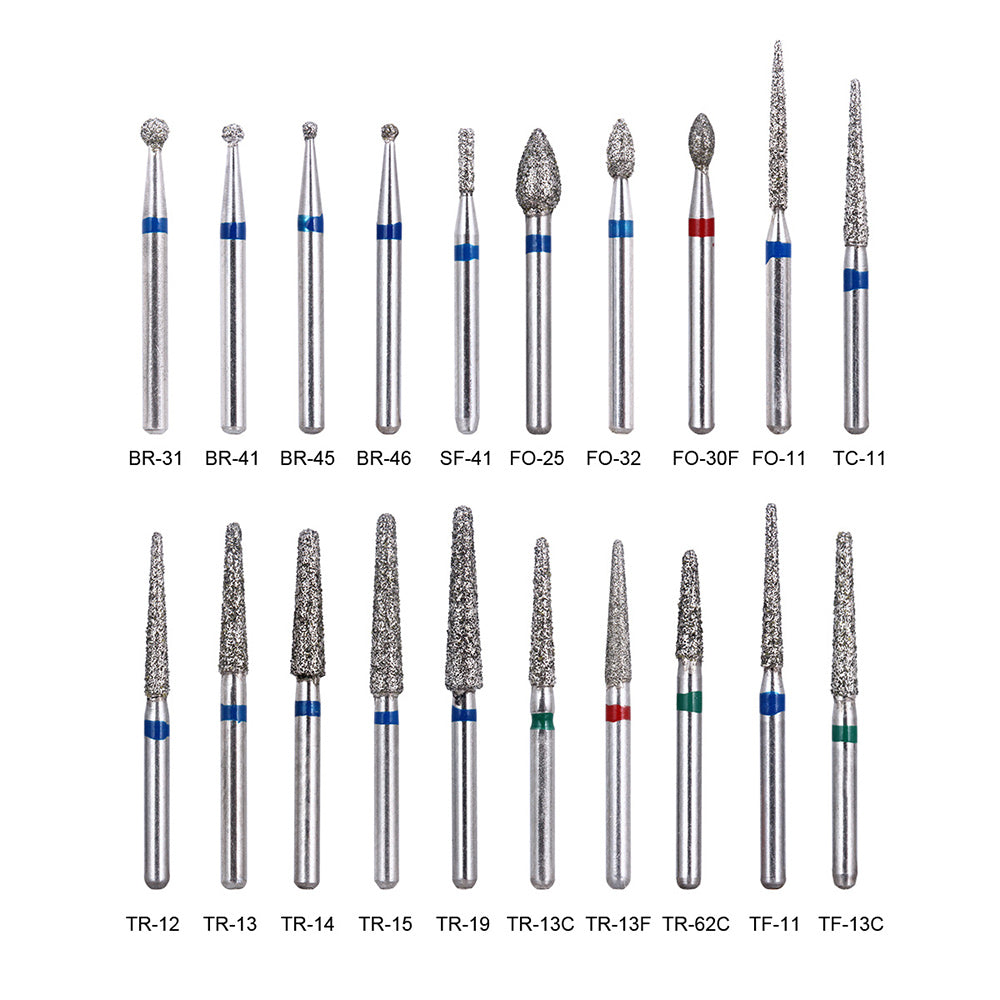100pcs AZDENT Dental Diamond Burs FG 1.6MM 20 Model/Kit