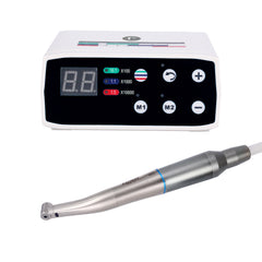 LED Brushless E Type Electric Internal Micro Motor & 1:1 LED Fiber Optic Push Contra Angle Handpiece