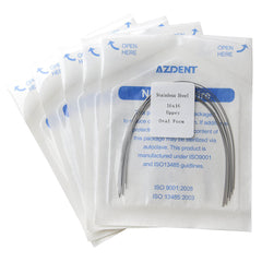 Arco de alambre AZDENT de acero inoxidable, forma ovalada, rectangular, 0,016 x 0,016, superior, 10 unidades/paquete