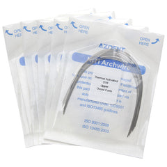 AZDENT Thermal Active NiTi Arch Wire Ovoid Form Round 0.016 Upper 10pcs/Pack