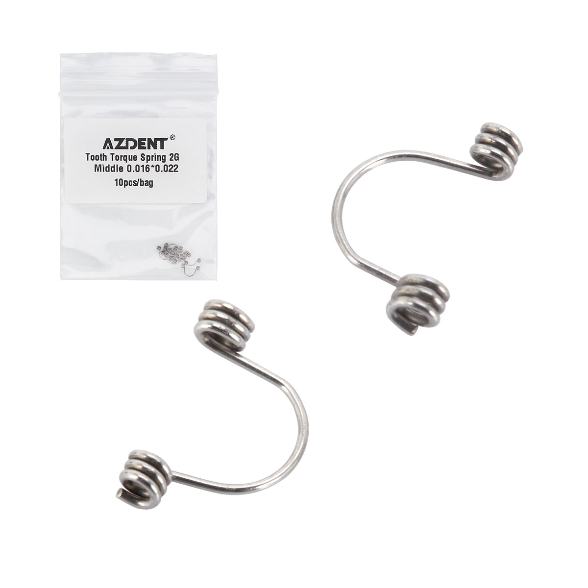 AZDENT Tooth Torque Rectangular Spring 2G Middle 0.016*0.022 10/Bag