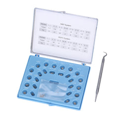 Самолигирующиеся брекеты AZDENT Dental Metal MBT .022 с крючками 345 и щечной трубкой 28 шт./комплект