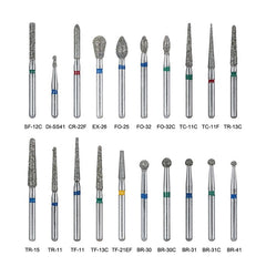 100pcs AZDENT Dental Diamond Burs FG 1.6MM 20 Fixed Types 20 Boxs/Kit