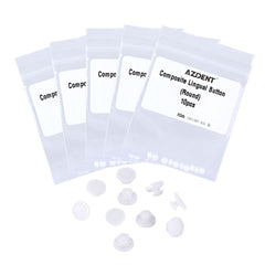 AZDENT Dental Lingual Button Bondable Composite Ceramic Round Base 10/Bag