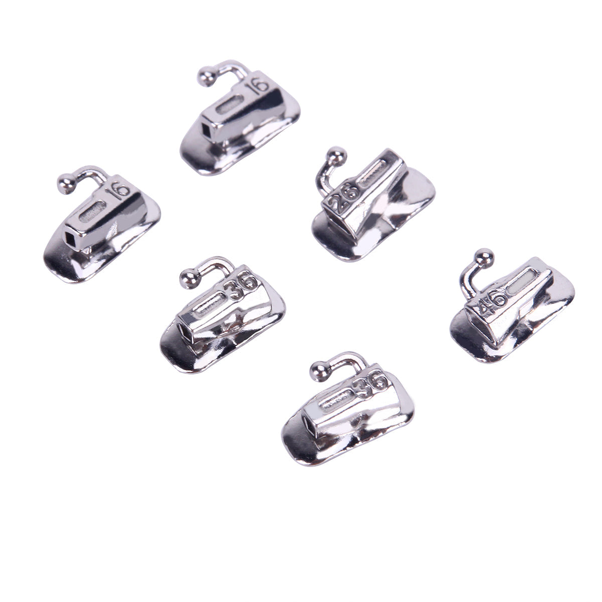 Tubo bucal AZDENT para primer molar, cementable, dividido, no convertible, Roth 0.022, 20 juegos/caja