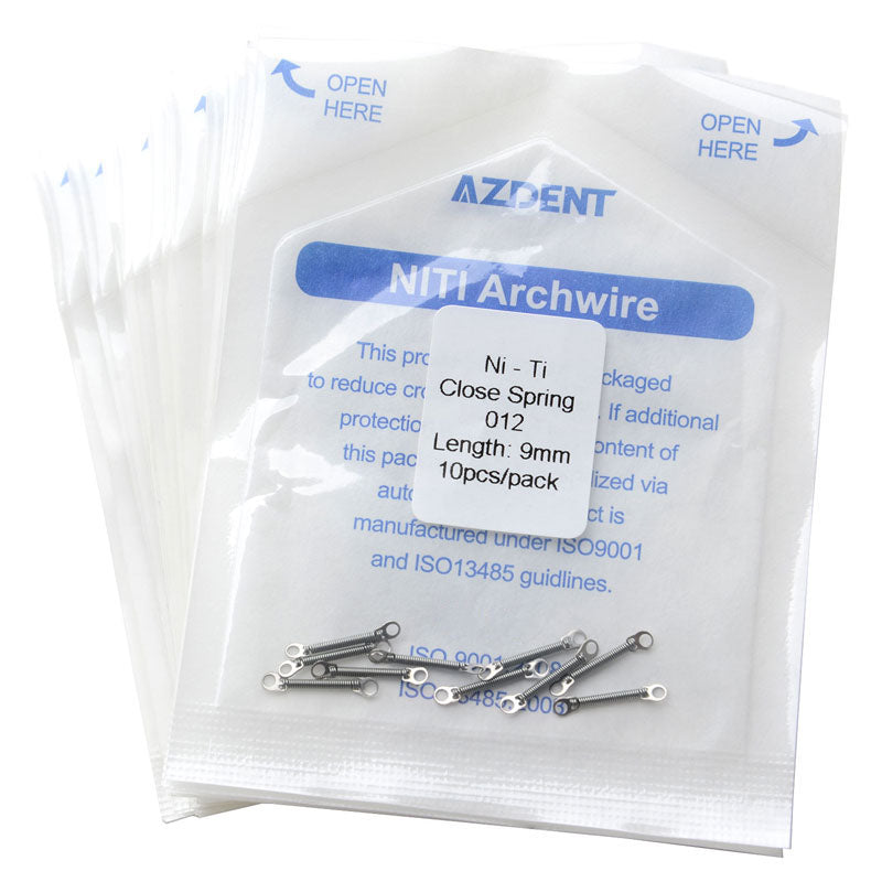 AZDENT Dental Orthodontic Accessory Closed Coil Spring  0.012 9mm 10pcs/Bag