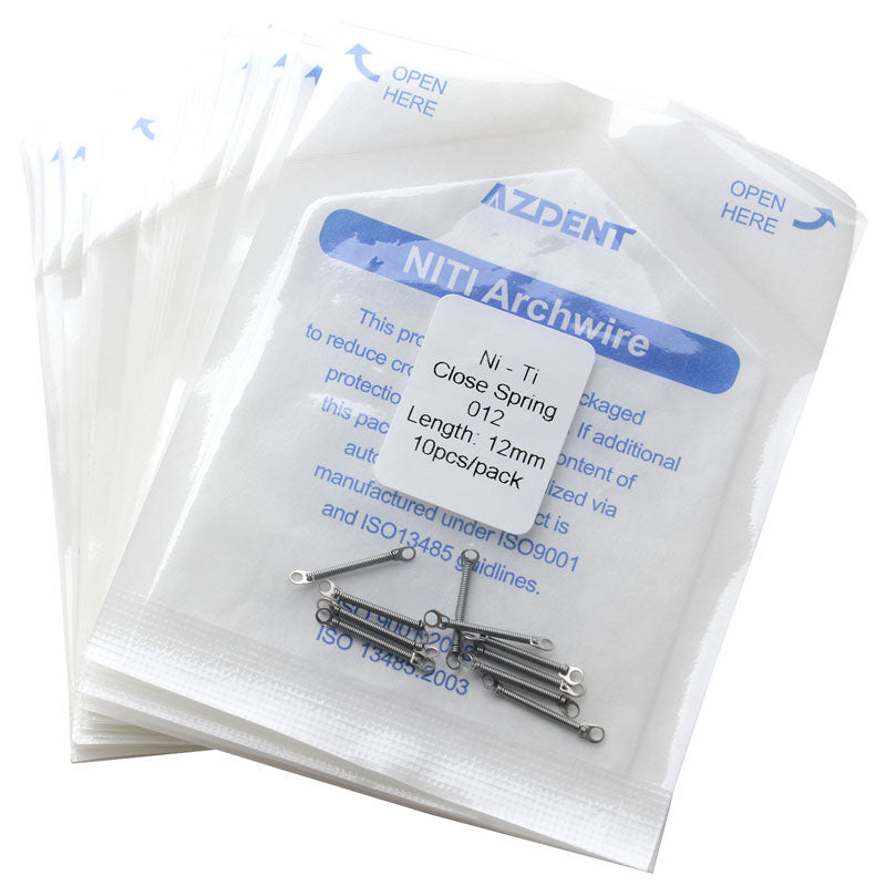 AZDENT Dental Orthodontic Accessory Closed Coil Spring 0.012 12mm 10pcs/Bag