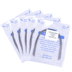 Arco de alambre AZDENT de acero inoxidable, forma natural, rectangular, 0,018 x 0,022 mm, superior, 10 unidades/paquete