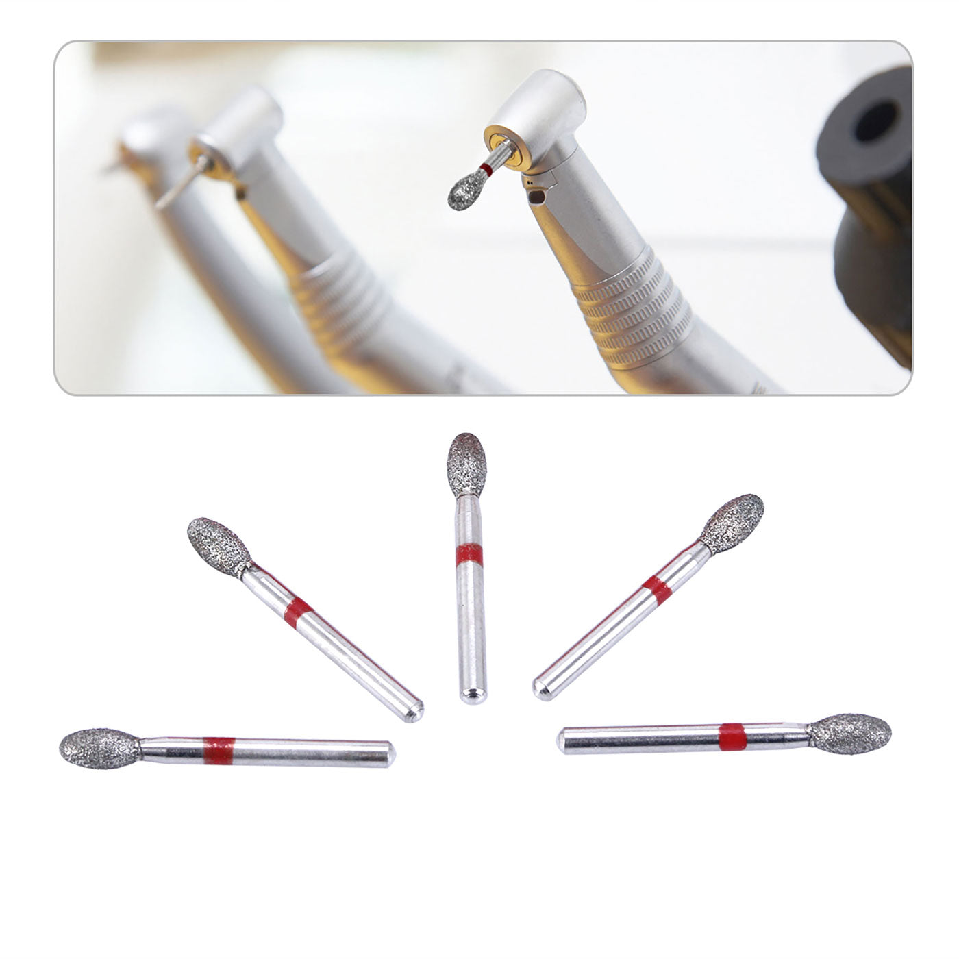 AZDENT Diamond Bur FG 379-023F Football Red 10pcs/Kit