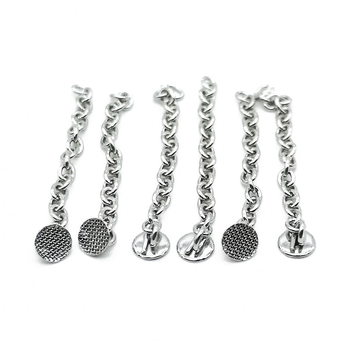 AZDENT Dental Traction Button Chain Silver Round 2/Bag