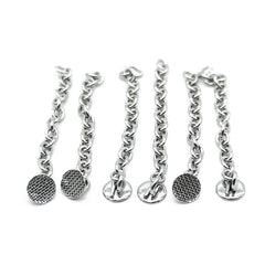 AZDENT Dental Traction Button Chain Silver Round 2/Bag