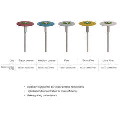 AZDENT Dental Polishing Rubber Diamond Wheel Disc 26mm 1pc/Box