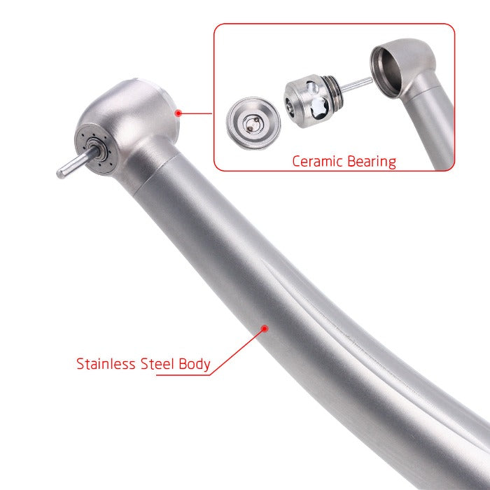 AZDENT Push Button High Speed Handpiece Ceramic Four Way Spray Clean Head