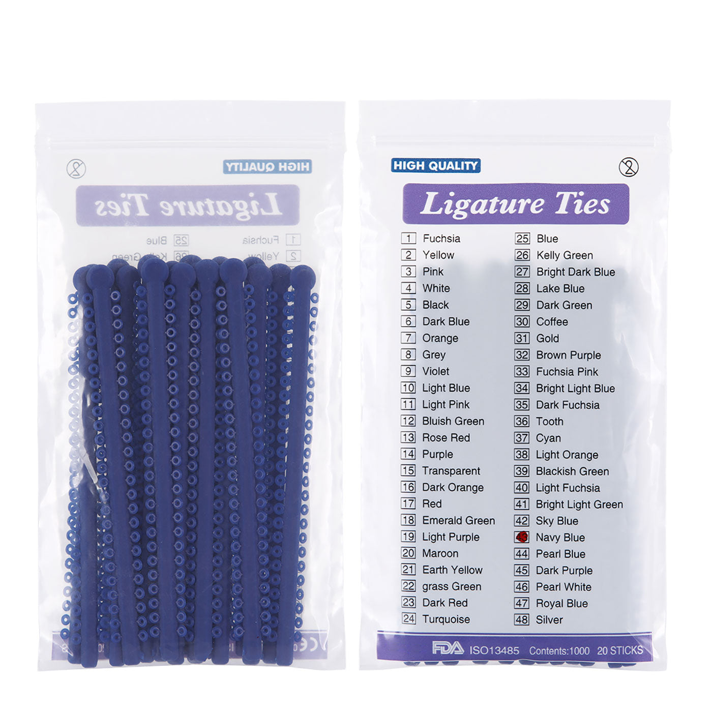 AZDENT Dental Orthodontic Elastic Ligature Ties 7 Colors