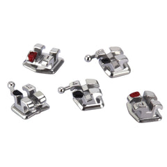 Стоматологические металлические брекеты AZDENT MIM Monoblock Mini Roth/MBT .022 крючки на 345 20 шт./коробка