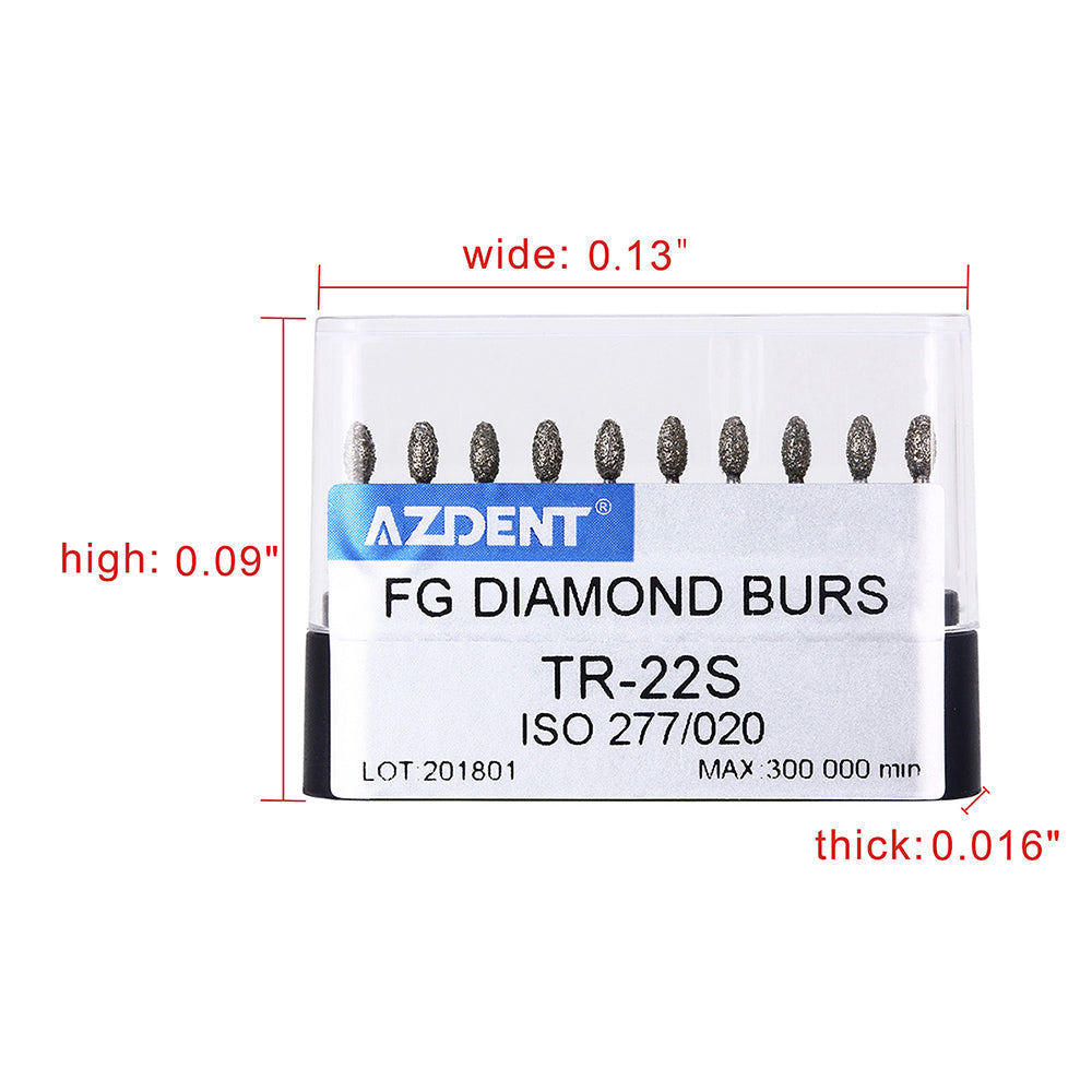 AZDENT FG Diamond Burs TR-22S 10pcs/Box