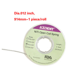 AZDENT Dental Open Coil Springs Niti 0.012*0.030" 1pc/Roll