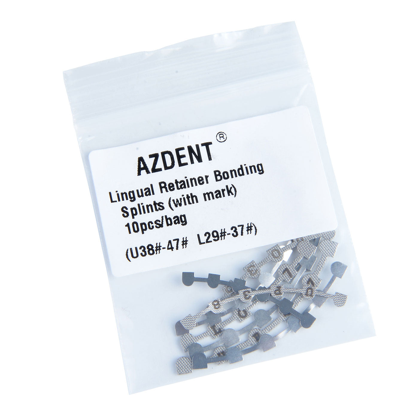 AZDENT Lingual Retainer Bonding Splits U#38-47 & L#29-37 With Mark 10/Bag