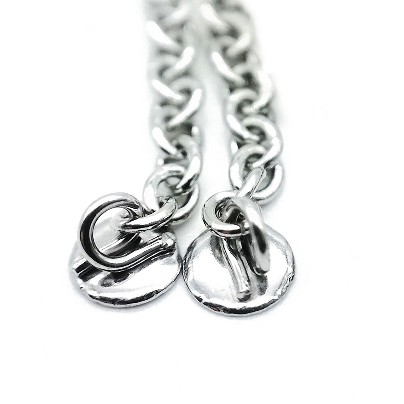 AZDENT Dental Traction Button Chain Silver Round 2/Bag