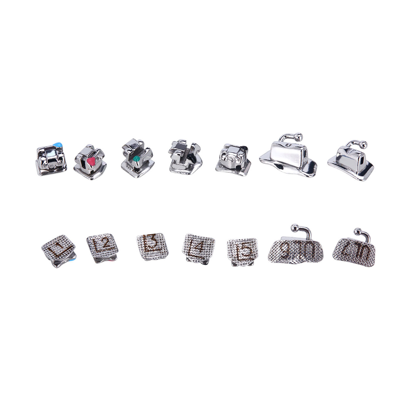 AZDENT Dental Self-Ligating Metal Brackets Roth/MBT .022 Hooks on 345 with Tools 28pcs/Box