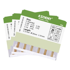 AZDENT Dental NITI Rotary Engine Files Heat Activated 25mm F2 6pcs/Pk