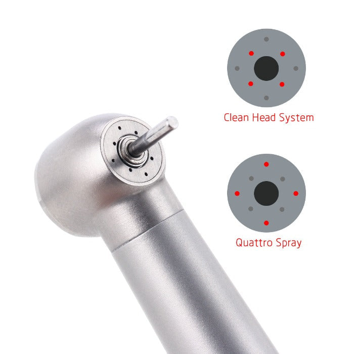 AZDENT Push Button High Speed Handpiece Ceramic Four Way Spray Clean Head