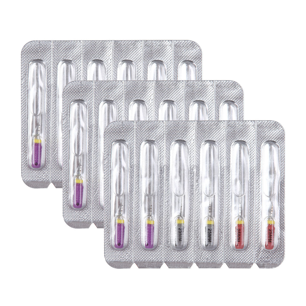 Dental C Files Hand Use Stainless Steel 25mm Assorted #6-10 6pcs/Pack