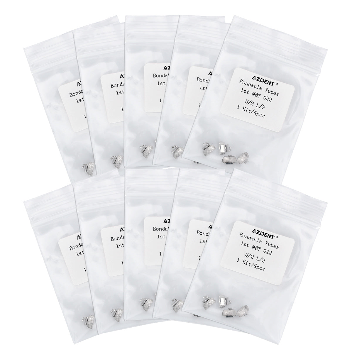 Tubo adhesivo AZDENT para primer molar no convertible MBT 0.022 U2L2 (4 unidades)